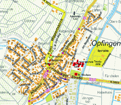Animation zur Situation der Gehwege in Freiburg-Opfingen